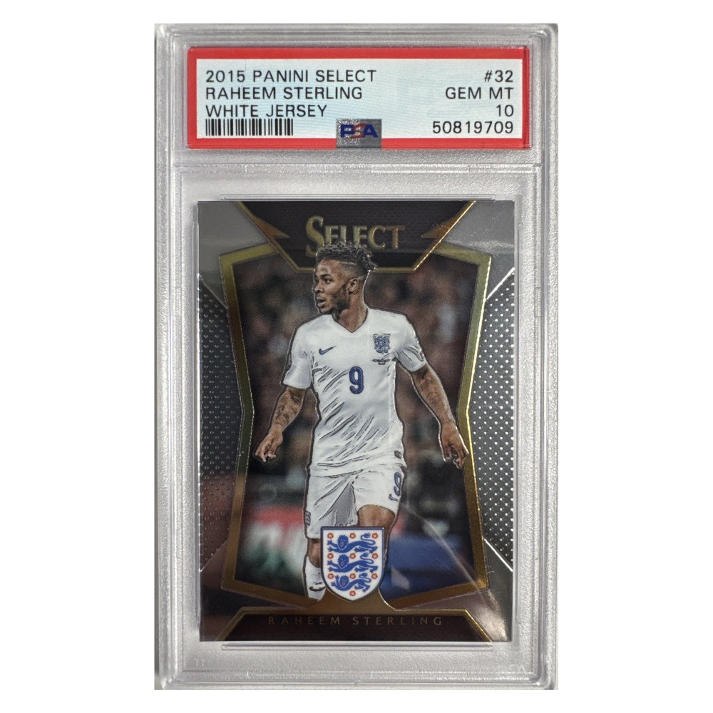 2015 Panini Select #32 – Raheem Sterling White Jersey – PSA 10 GEM MT
