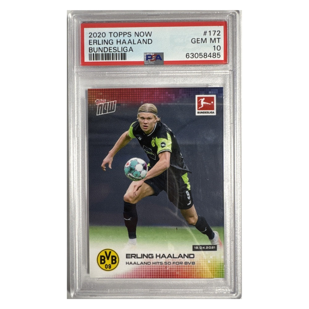 2020 Topps Now Bundesliga #172 – Erling Haaland – PSA 10 GEM MT