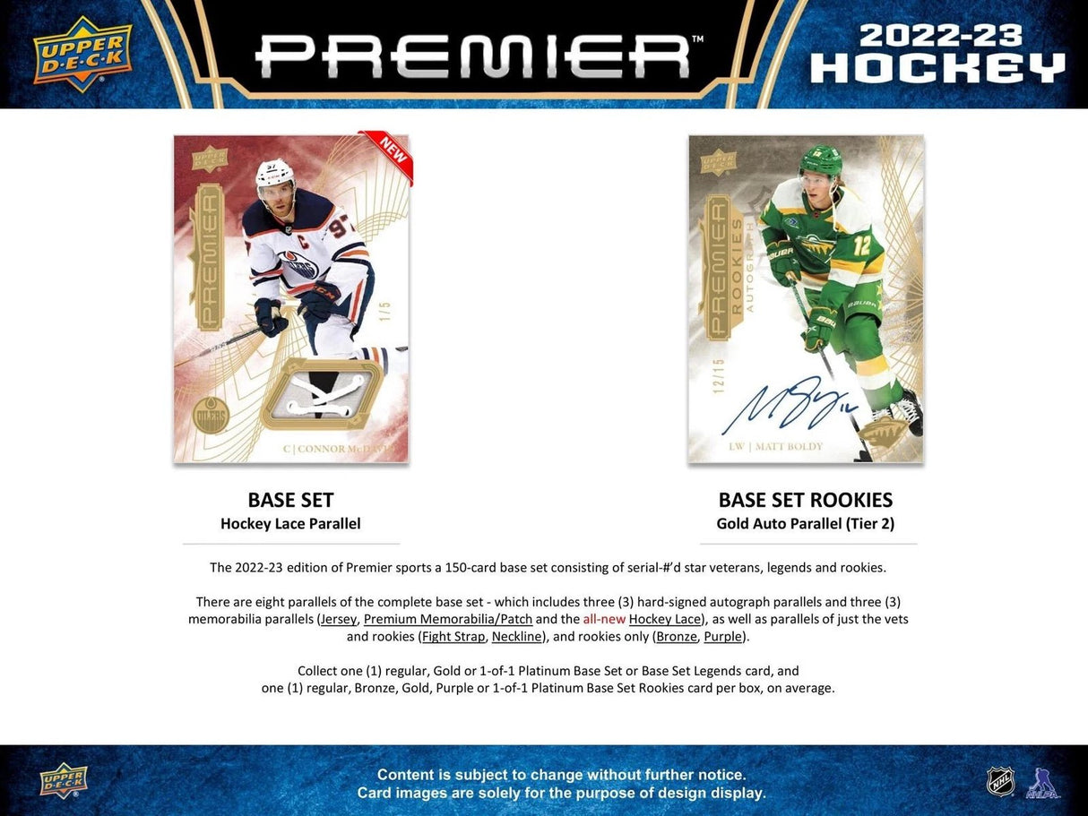 2022–23 Upper Deck Premier Hockey Hobby Box