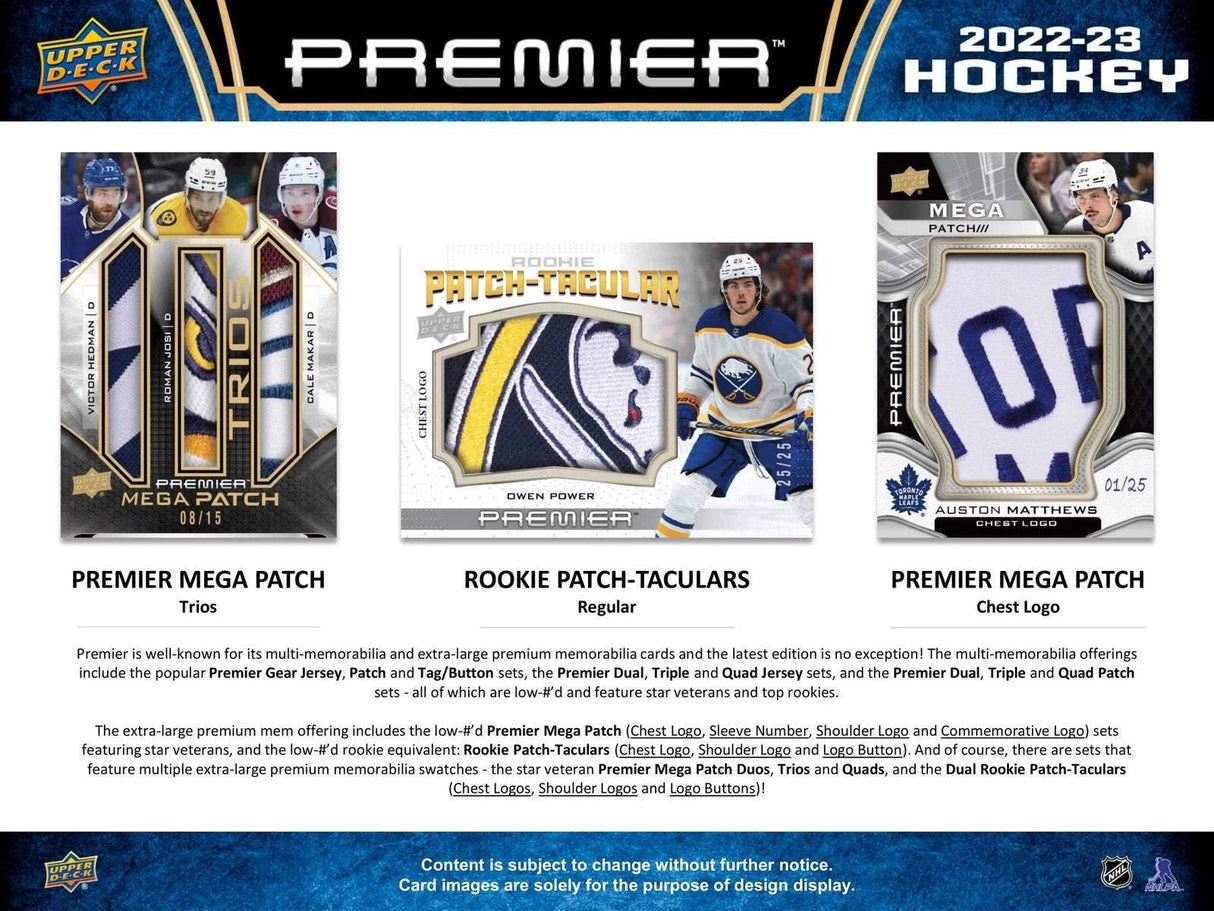 2022–23 Upper Deck Premier Hockey Hobby Box