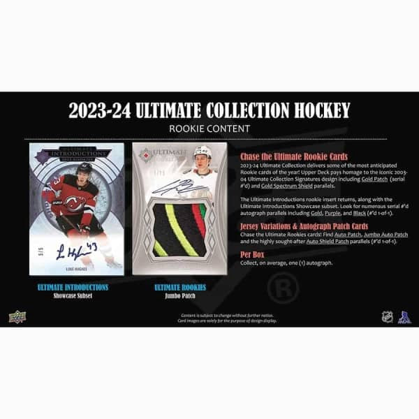 2023/24 Upper Deck Ultimate Collection Hockey NHL Hobby Box