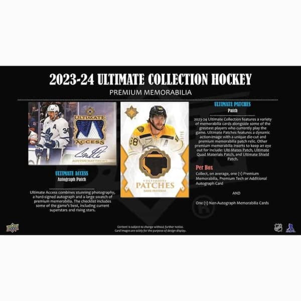 2023/24 Upper Deck Ultimate Collection Hockey NHL Hobby Box