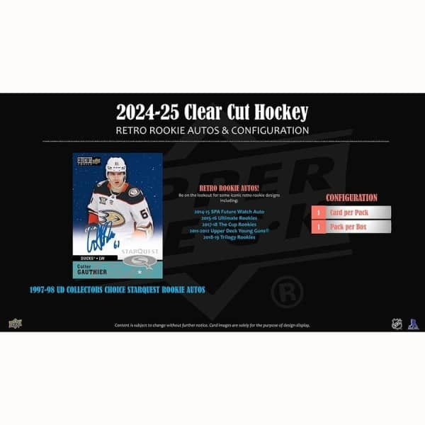 2024/25 Upper Deck Clear Cut – 1 Autograf per Box