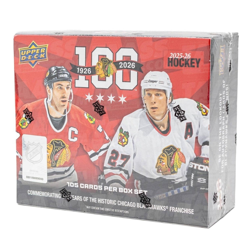2025-26 Upper Deck Chicago Blackhawks Centennial Box Set – 105 NHL Kort