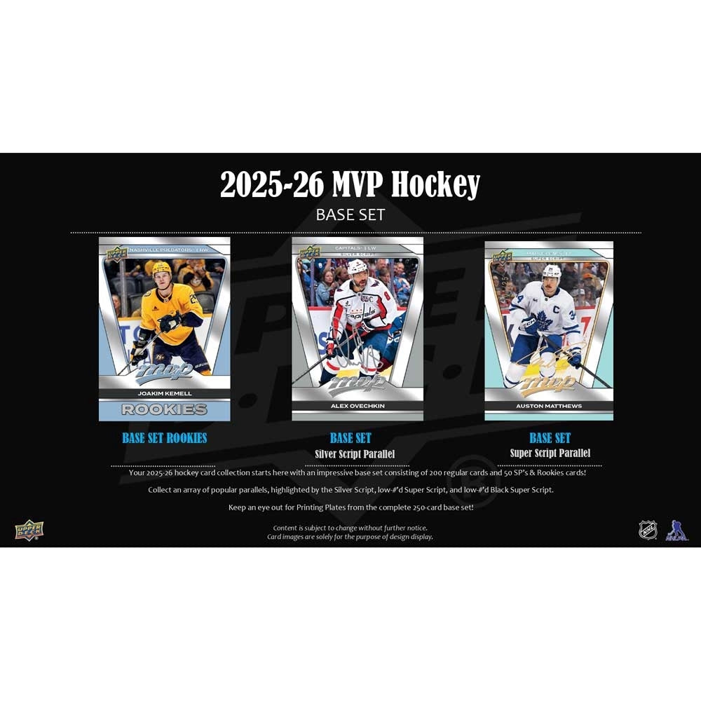 2025-26 Upper Deck MVP Hockey Hobby Box – Rookies, Inserts & Parallels