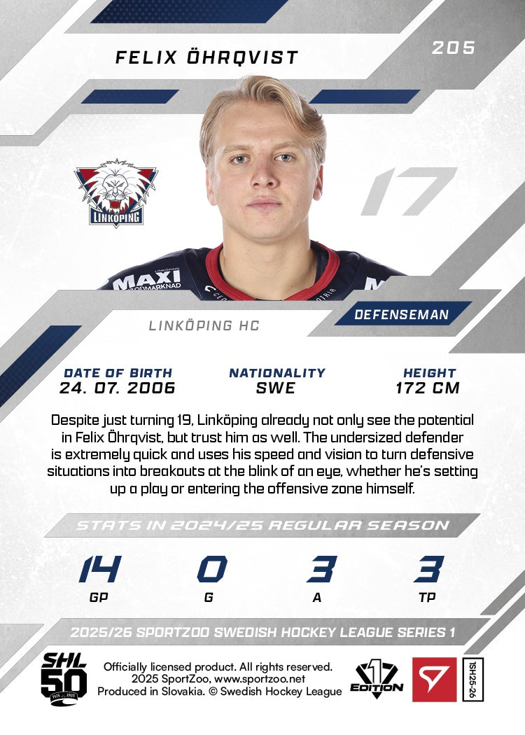 205 LHC FELIX ÖHRQVIST - BLUE