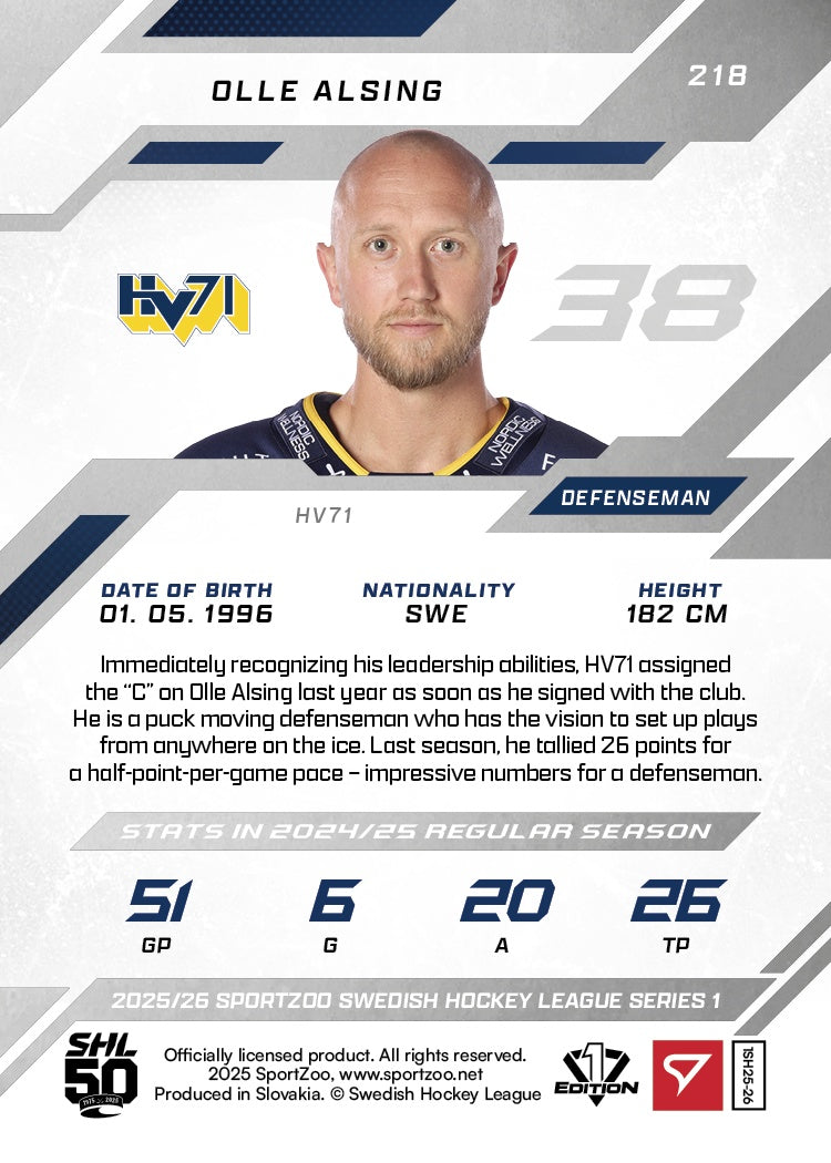 218 HV71 OLLE ALSING - PINK