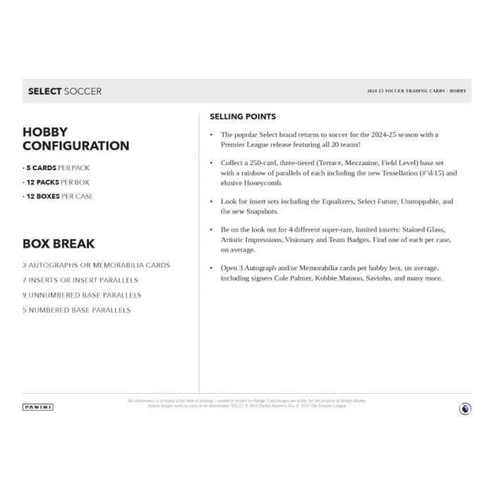 2024-25 Panini Select Premier League – Hobby Box