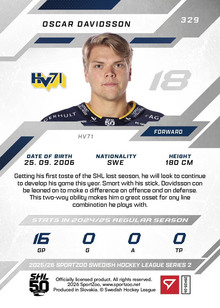 329 HV71 Oscar Davidsson BASE