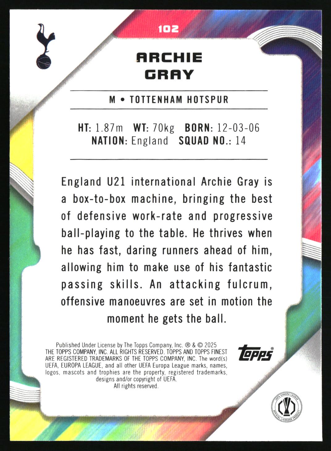 Archie Gray RC Tottenham Hotspur