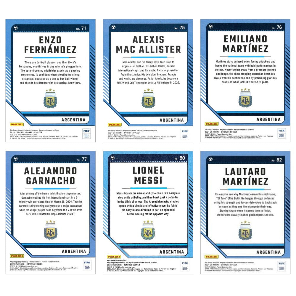 Argentina - 6 st Baskort - Panini Donruss Soccer 24/25