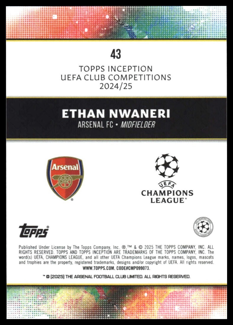 Ethan Nwaneri - Base - Topps Inception UCC 24/25