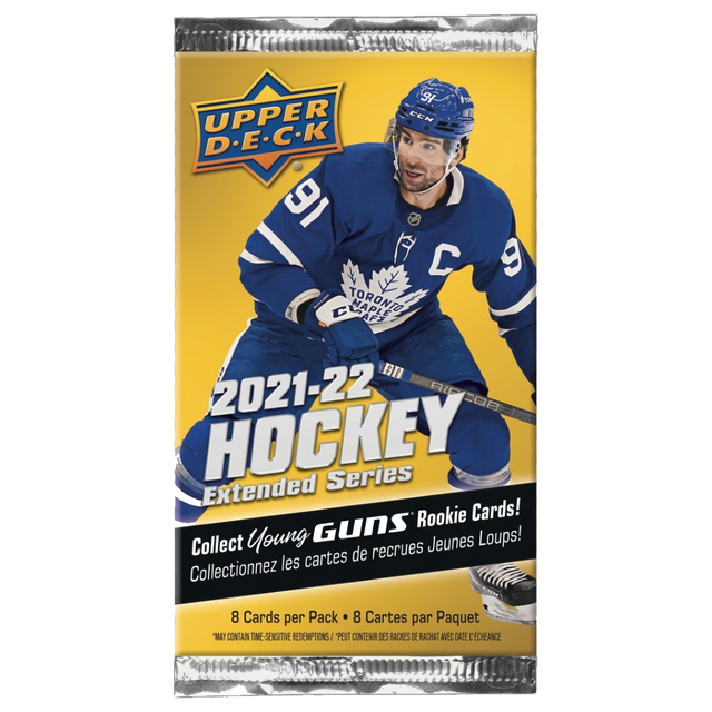 Upper Deck NHL Extended Series 21/22 Retail Pack, hockeykort i förpackning för samlare.