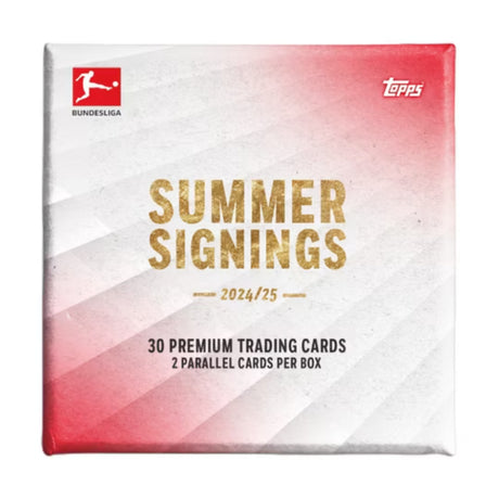 2024-25 Topps Bundesliga Summer Signings Hobby Box, officiella tyska fotbollskort med sommarens nyförvärv.
