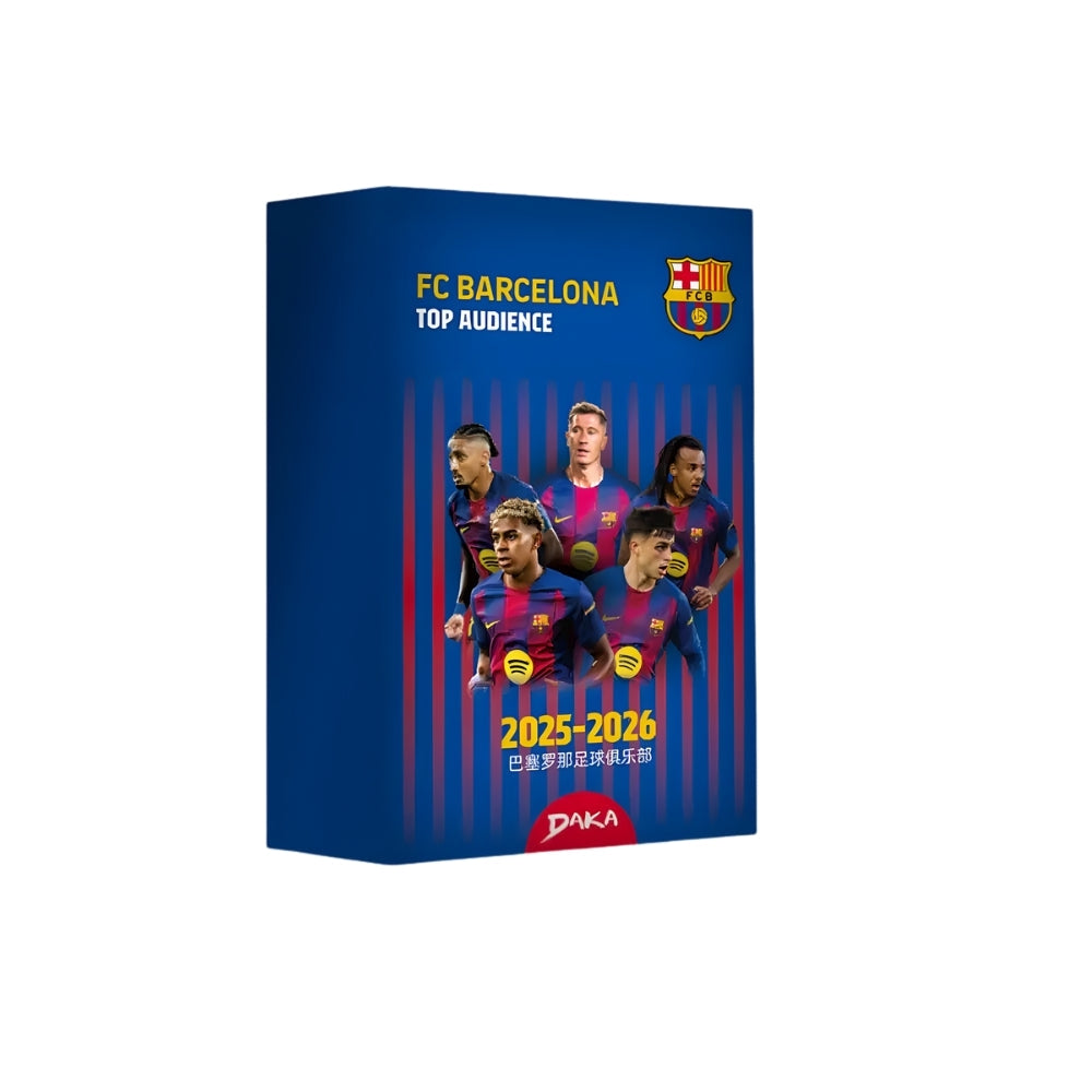 Daka Barcelona Top Audience Box 2025-26 samlarbox med officiella fotbollskort från FC Barcelona.