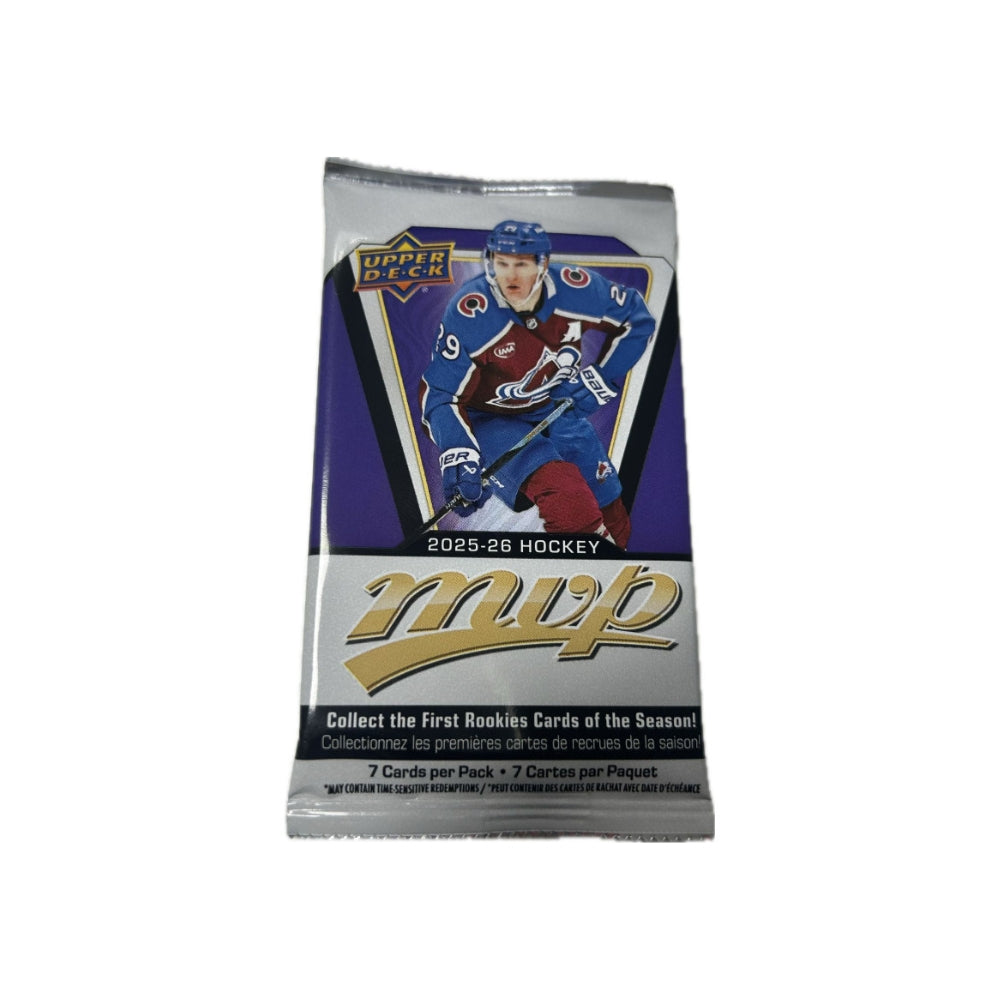 2025-26 Upper Deck MVP Retail Pack – Hockeykort (7 st)