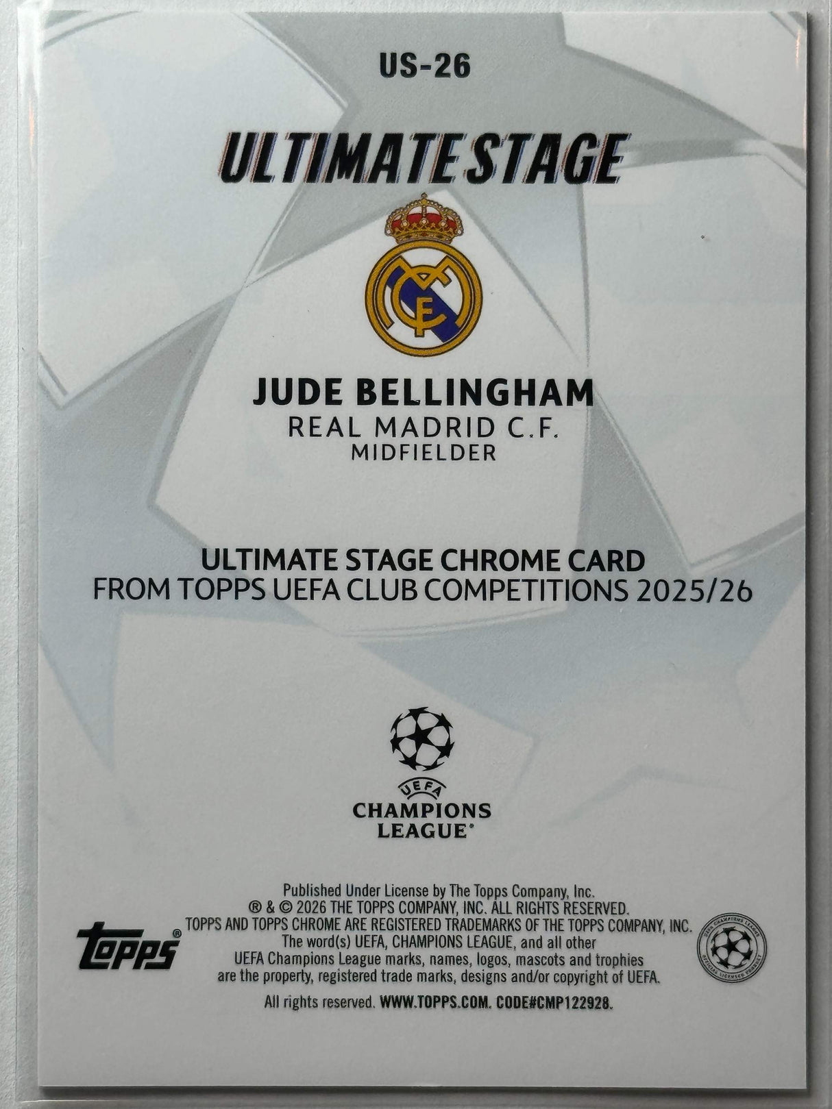 Jude Bellingham - Ultimate Stage - Topps Flagship 25/26