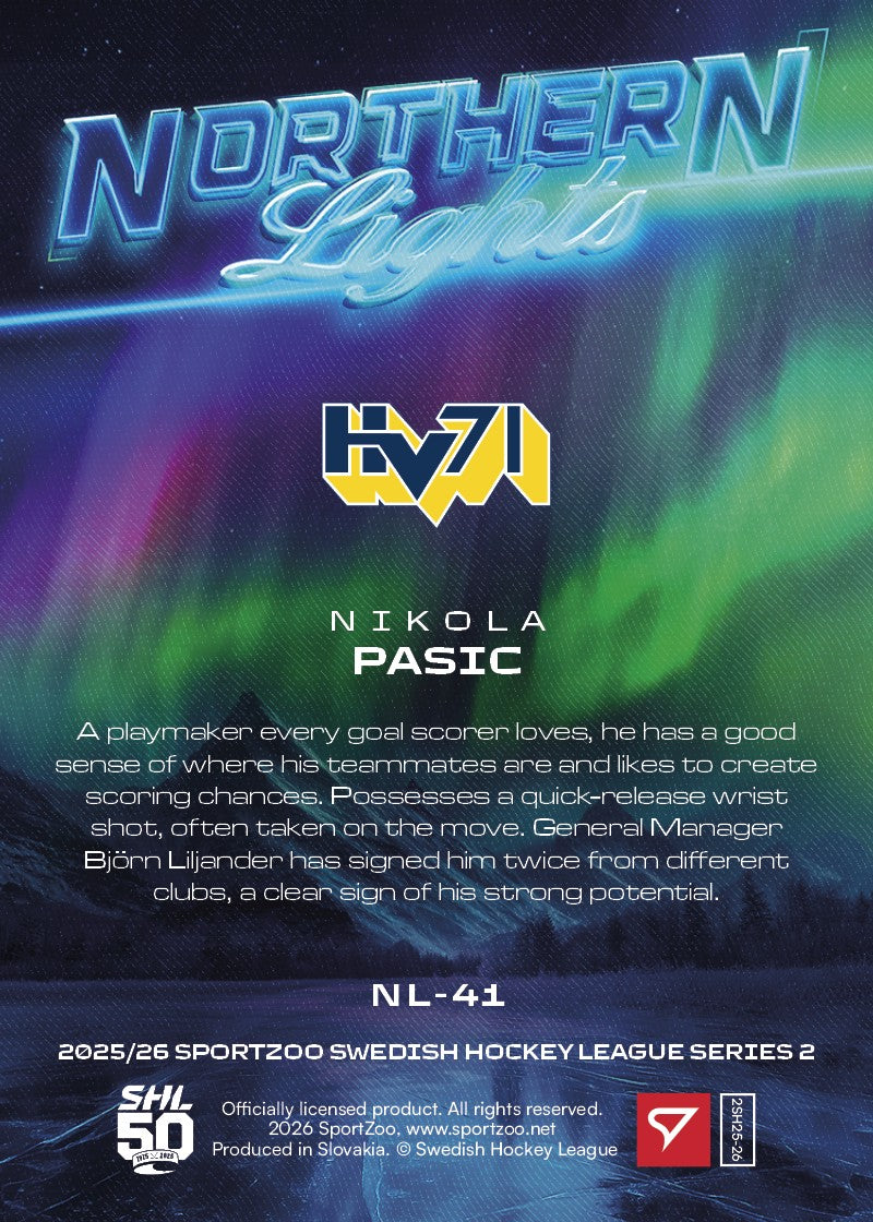 NL-41 HV71 Nikola Pasic NORTHERN LIGHTS