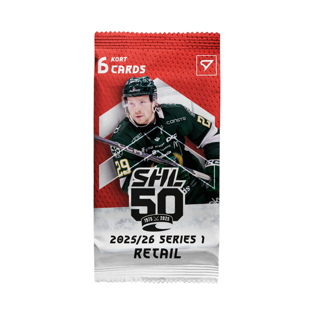SportZoo SHL 25/26 Series 1 Retail Pack samlarkort med svenska hockeyligans stjärnor.