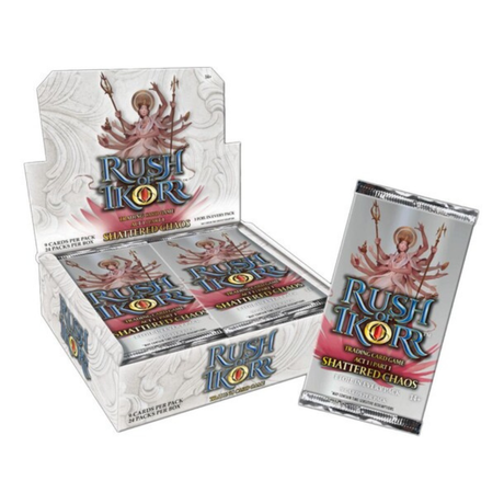 Rush of Ikorr TCG Shattered Chaos Display Box med samlarkort, boosterbox för trading card games.