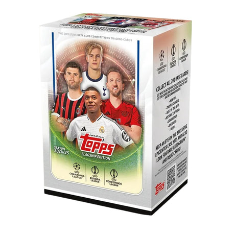 Topps Flagship UCC 24/25 Value Box med fotbollskort, officiell samlarbox för UEFA Club Competitions.