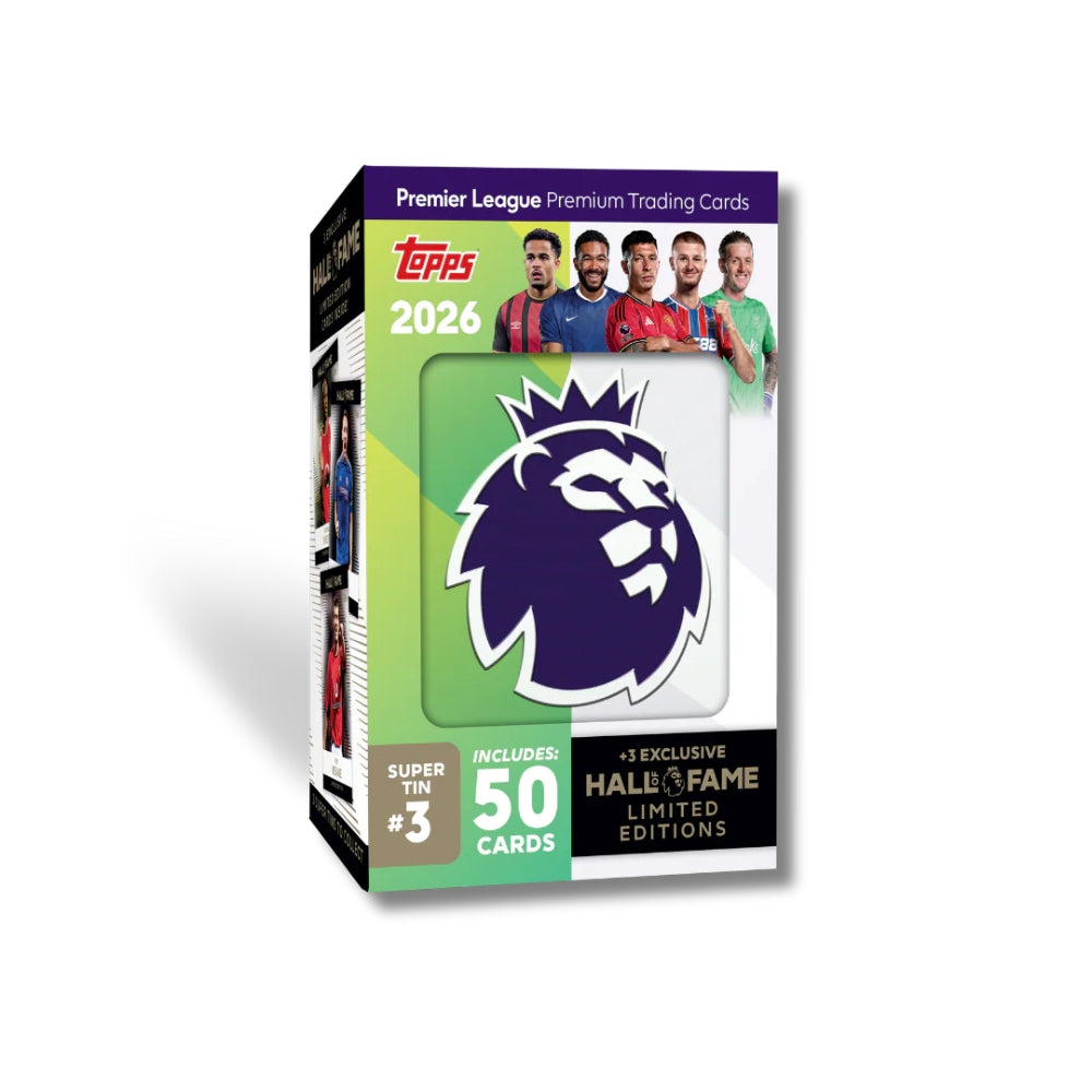 Topps Premier League 2025/26 Super Tin – 53 Kort & Limited Edition