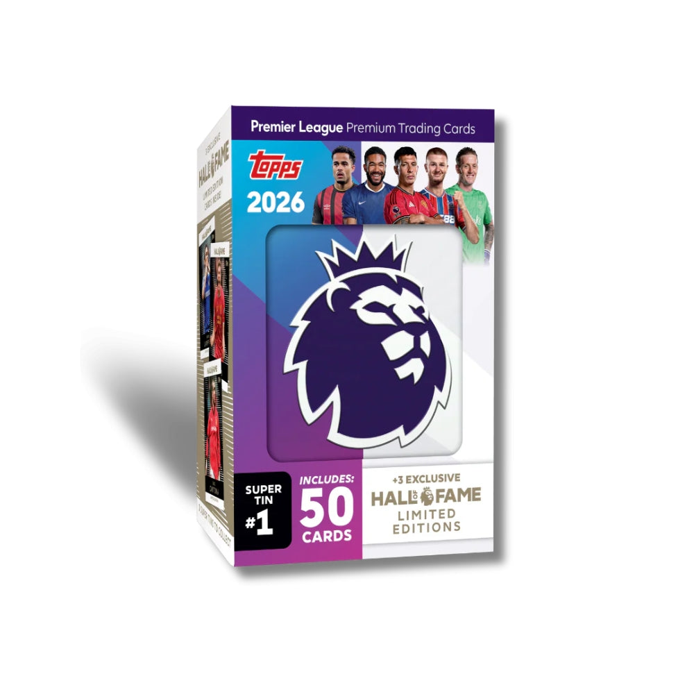 Topps Premier League 2025/26 Super Tin – 53 Kort & Limited Edition