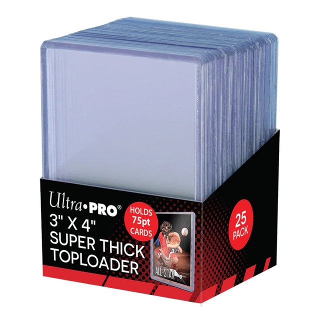 Genomskinlig Ultra PRO Toploader 75 pt plastficka för skydd av tjockare samlarkort.