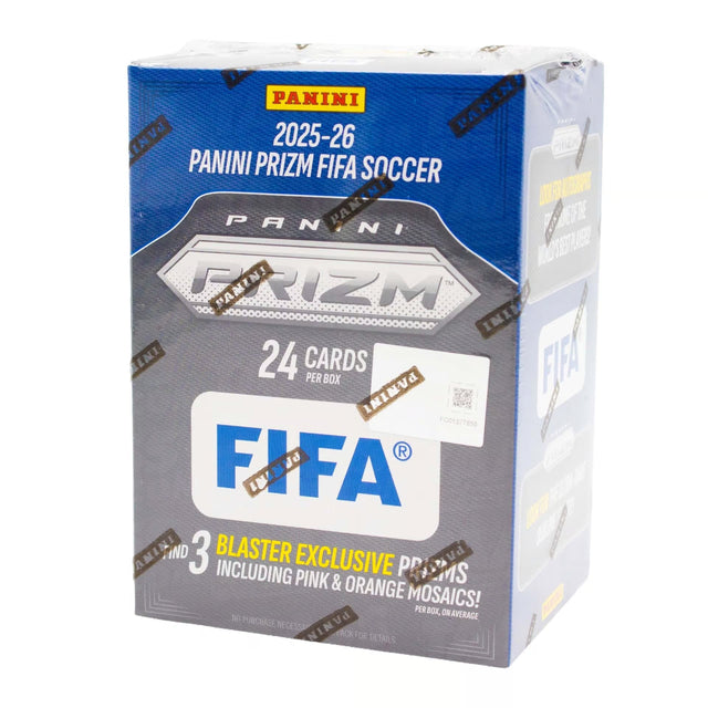 2025-26 Panini Prizm FIFA Football Blaster Box med fotbollskort för samlare.